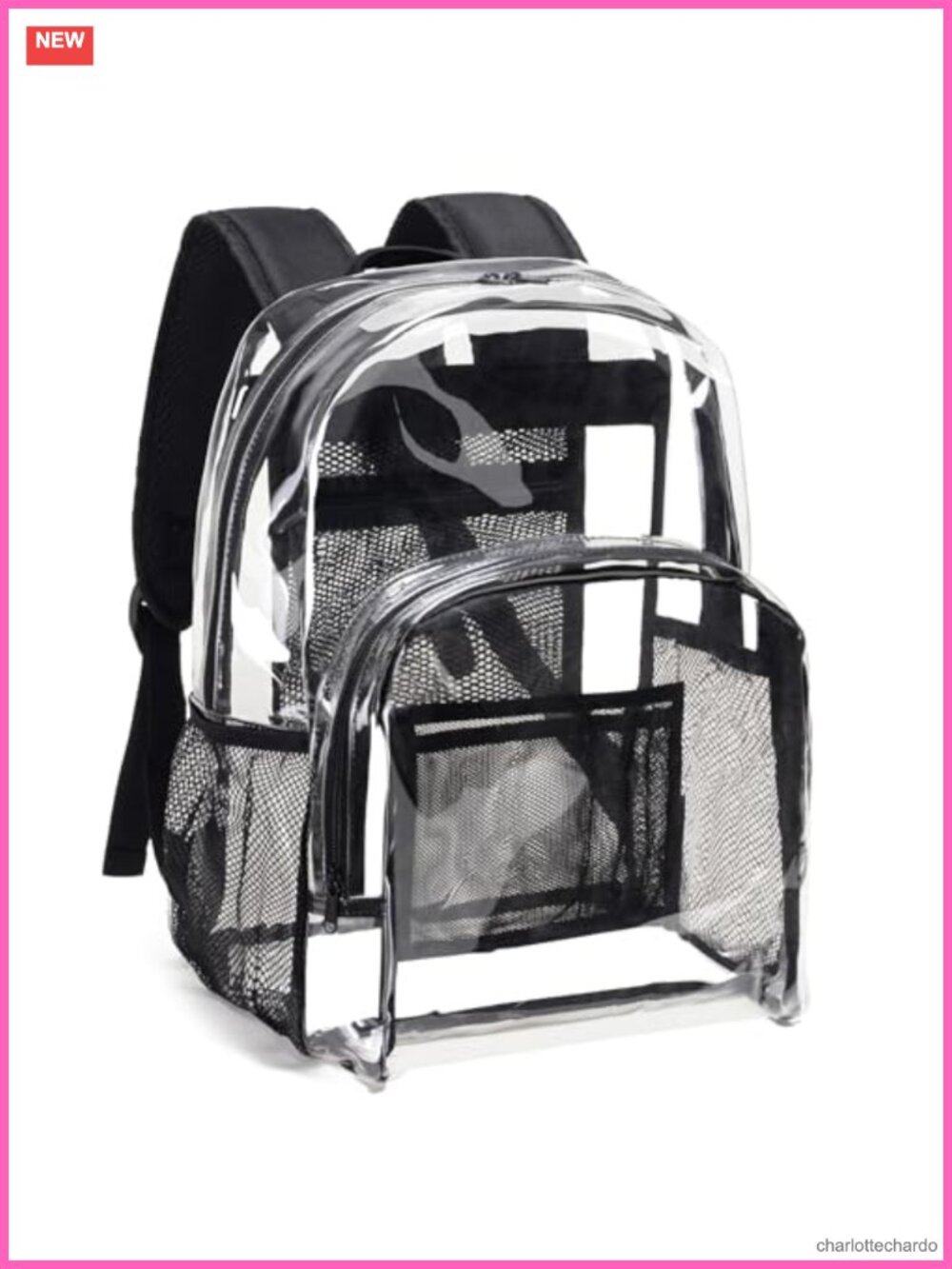 Clear PVC Backpack Heavy Duty Transparent Large Capacity Stadium Approved